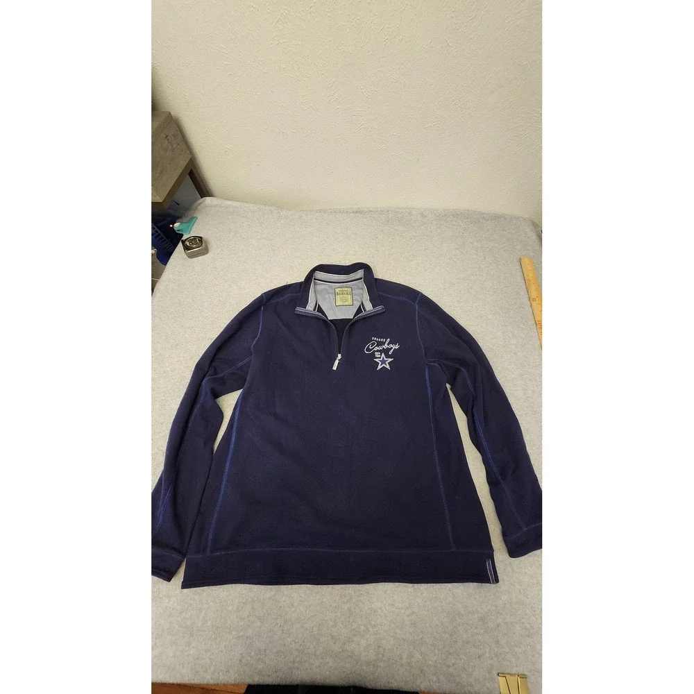 Dallas Cowboys Sweater Mens XL Blue NFL Football 1/4 Zip Pullover Long‎ Sleeve